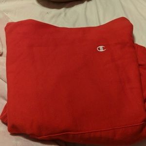 Red champion hoodie